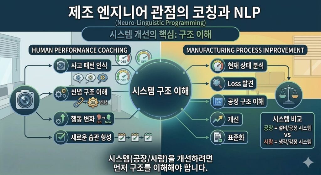 제조 생산성(Productivity)와 코칭 NLP의 유사한 구조 설명