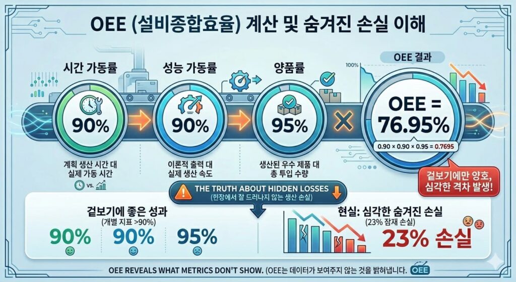 OEE 계산 방법, 설비종합효율 계산 방법