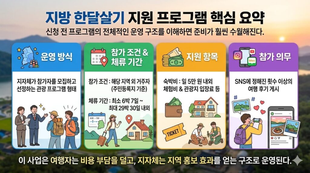 지방 한달살기 프로그램 핵심 요약